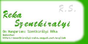 reka szentkiralyi business card