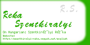 reka szentkiralyi business card